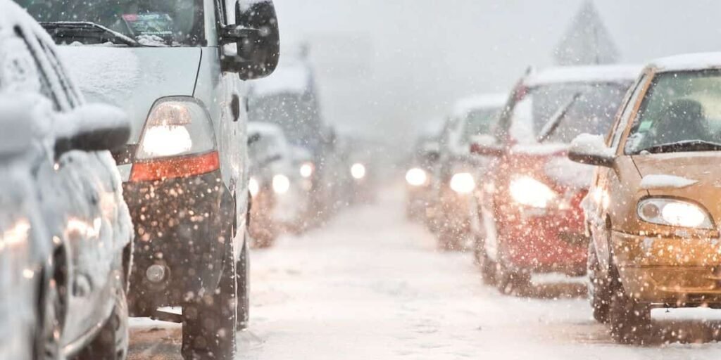 Winter snow car