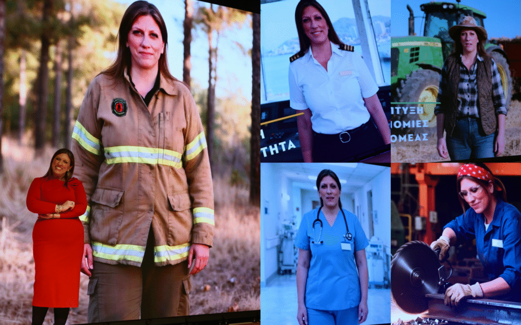Πυροσβέστης, λιμενικός, νοσοκόμα, αγρότισσα: Οι ΑΙ εκδοχές της Ζωής Κωνσταντοπούλου στην παρουσίαση του