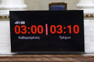 Βουλή: Άρχισε η εφαρμογή του «χρονο-κόφτη» στις ομιλίες της ολομέλειας – Τον… εγκαινίασε ο Μιχάλης Κατρίνης – Δείτε βίντεο