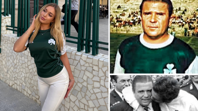 Ane Puskas: Η δισέγγονη του θρυλικού Φέρεντς Πούσκας ποζάρει με τη φανέλα του Παναθηναϊκού και τιμά την ιστορία του παππού της (Εικόνες)