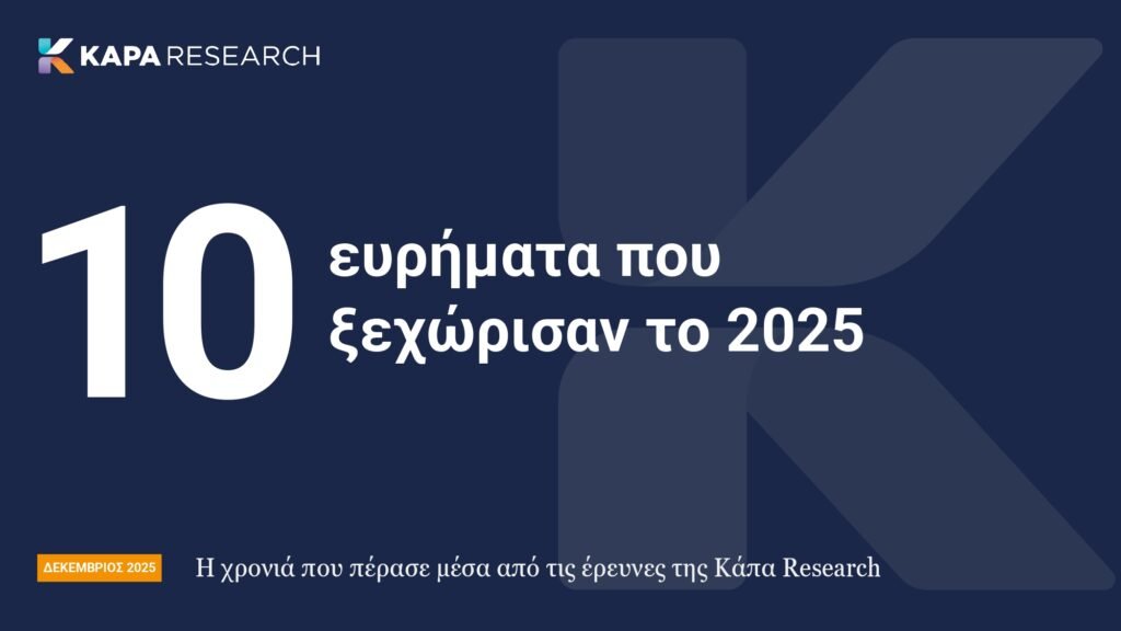 Κάπα Research: Τα 10 ευρήματα που ξεχώρισαν το 2025 – Η ακρίβεια, η απειλή από την ΑΙ και το βιοτικό επίπεδο