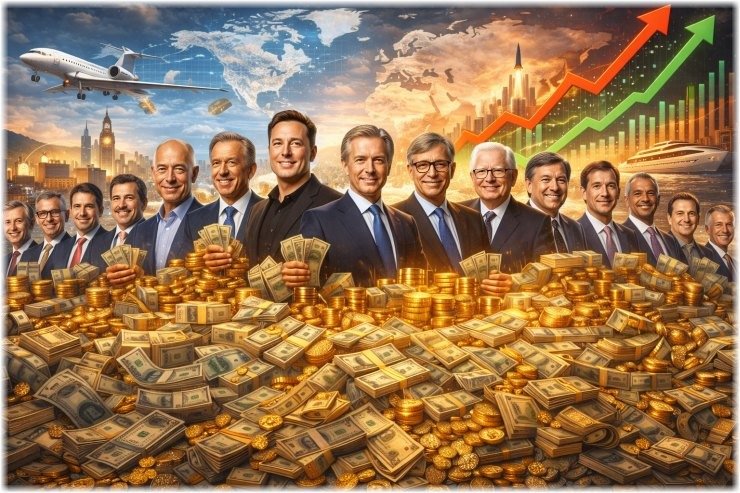 Η περιουσία των 500 πιο πλούσιων του πλανήτη αυξήθηκε κατά $2,2 τρισ. το 2025