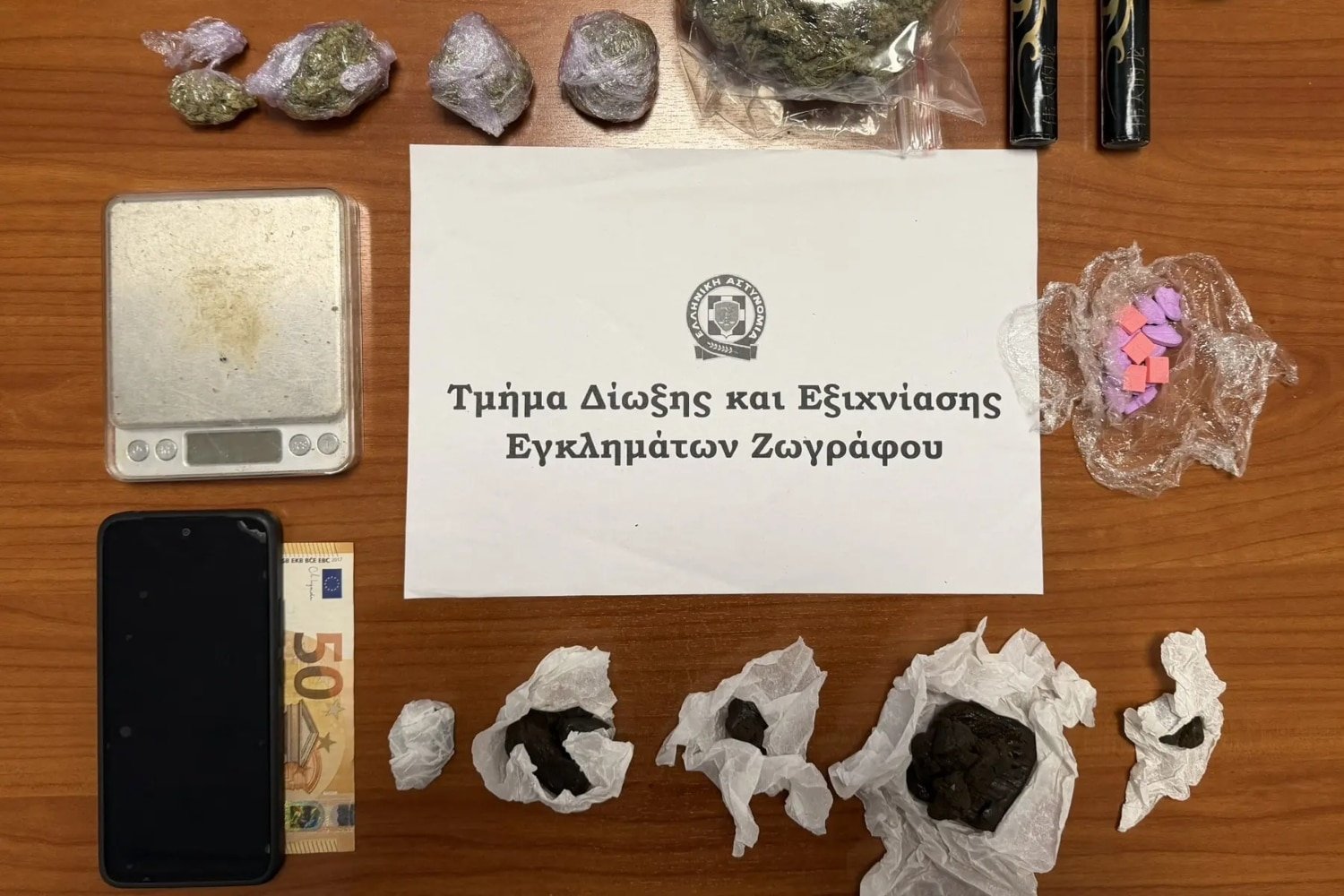 Σύλληψη 30χρονου στον Ζωγράφο από την Ομάδα ΔΙ.ΑΣ. για ναρκωτικά και εκρηκτικά